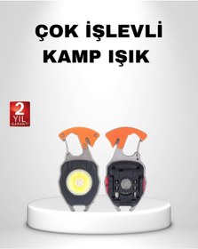 Resim Mini Led Anahtarlık Fener Şişe Açacağı, Tornavida, Düdük Ve Usb Şarj Özellikli Çok Renkli 