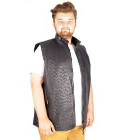 Resim Mode Xl Büyük Beden Erkek Yelek Basic Step Arrow Line 21605 Siyah 001 