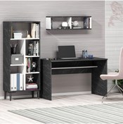 Resim DEMONTE DECOR College Çalışma Masası + Kitaplık Takım Royal Mermer-beyaz 