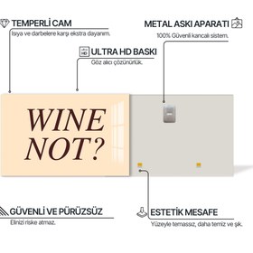Resim Wine Not? Cam Tablo - Çerçevesiz / 24x16 cm 