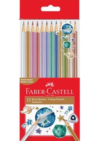 Resim Faber-Castell 12li Metalik Renkler Üçgen Boya Kalemi 