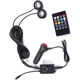 Resim Cbtx Dx2 Çakmak 2 Led'li Işık Şeridi 8 Renk Araba Ayak Bölmesi Atmosfer Işığı Ses Aktif 