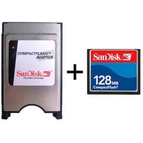 Resim Sandisk 128 Mb Compact Flash Hafıza Kartı+Compact Flash Adaptör 