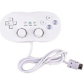 Resim Beyaz Kablolu Klasik Denetleyici Usb Oyun Joystick Gamepad Denetleyici Kolu Uzaktan Konsol Video Oyunları Nintendo Wii C 