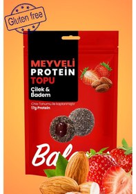 Resim Meyveli Çilekli & Bademli Protein Topları 110gr X3 Adet 