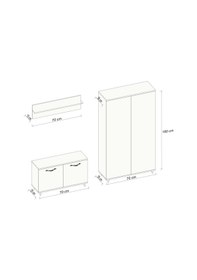 Resim AE-1075 Poli Vestiyer Takımı 2 Kapaklı Beyaz Askılıklı 