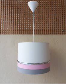 Resim ONAY M BEYAZ GRİ PEMBE KUMAŞ KAPLAMA 2.Lİ SET YATAK ODASI GENÇ VE ÇOCUK ODASI AVİZE VE ABAJUR SETİ 