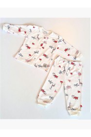 Resim Zehhar Zürafa Desen Bebek Alt-üst Pijama Takımı 