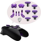 Resim EASEGMER Metal Thumbsticks, Xbox One Elite Serisi 2 için, 13'ü 1 arada Yedek Manyetik Düğme Kiti Metal Mod 6 Swap Joystick, 4 Kürek, 2 D-Pad, 1 Ayar Aleti (Mor) içerir 