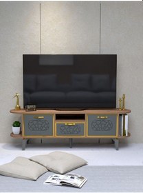 Resim Tv Sehpası Mira 5030 Atlantik Gold 160 Cm 35 Cm 50 Cm Kahverengi 