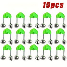 Resim 15 adet Yeşil Plastik Balıkçılık Çubuğu Klipsi Çift Çan ile - Dayanıklı Metal Klipsler Güvenli Balıkçılık Çubukları ve Deniz Çubukları için, Kolay Kurulum, Anti-Loose Tasarım, Tatlı ve Tuzlu Su Balıkçılığı için İdeal, Balıkçılık Çubuğu Aksesuarları, Balıkçı Temel Gereksinimleri, Canlı Aksesuar, Sağlam Yapı 