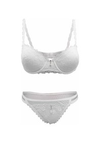 Resim Le Jardin Vivian Dantelli Push-up Straplez Sütyen Takım- 5050 Ekru 