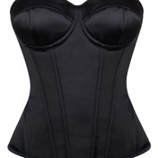 Resim Kadınlar için Şık Beyaz Korse Üst - Yüksek Destekli Straplez Bustier ile Buruşuk Bel ve Geniş Etek, Çıkarılamayan Dolgulu Göğüs, Partiler ve Resmi Etkinlikler için Mükemmel, Parti Kıyafeti, Sophistike Şekillendirici, Pürüzsüz Parlak Kumaş 