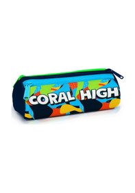 Resim Coral High Kids Lacivert Mavi Graffiti Desenli Üç Bölmeli Kalem Çantası 22093 Mavi 