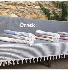 Resim Pamuklu Kaymaz Hasır Dokuma Maxi Boy Kolları Örten Koltuk Örtüsü 180x310 - Pembe 