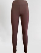 Resim tytbtkcom Lemis - Içi Polarlı Kumaş Düz 7/8 Boy Kahverengi Tayt - 20031 