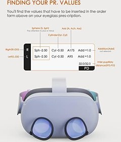 Resim Amavasion Glasses Lenses Insert Compatible with Meta/Oculus Quest 2, VR Headset Customized Easy-to-Install Frame Plus Lens Combination SPH:-3.50(One Lens) 
