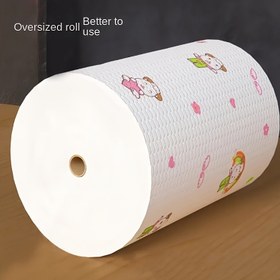 Resim Tekrar Kullanılabilir ve Yıkamalı Tembel Bez Peçete, 1 Rulo (100 Sayfa), Yapışmaz Yağ ve Yağ Çözücü Temizlik Bez, Çok Amaçlı Ev Temizlik Malzemeleri 