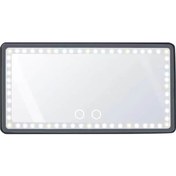 Resim Yunboo Araç Için Led Aydınlatmalı Dokunmatik Aydınlatmalı Makyaj Aynası, Şarj Edilebilir, Siyah 