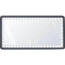 Resim Yunboo Araç Için Led Aydınlatmalı Dokunmatik Aydınlatmalı Makyaj Aynası, Şarj Edilebilir, Siyah 