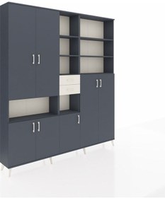 Resim Arges Dolap 17 Raflı 2 Çekmeceli 7 Kapaklı 220x30x243 Antrasit-antrasit/aytaşı Antrasıt/aytası 