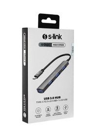 Resim S-link SW-U324 3-USB2.0 1-USB3.0 Type-C Metal USB Hub 