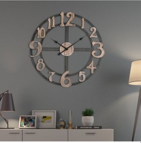 Resim Ahşap Modern Rakamlı Duvar Saati Ahşap 