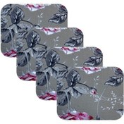 Resim Knsz oturma minderi 4 lü zengin&mağrur&uslu yaprak gri kumaş tel bar sandalyesi için 