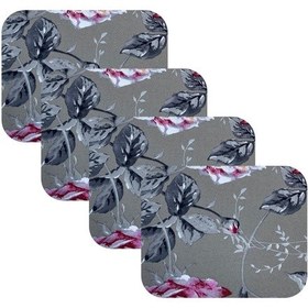 Resim Knsz oturma minderi 4 lü zengin&mağrur&uslu yaprak gri kumaş tel bar sandalyesi için 