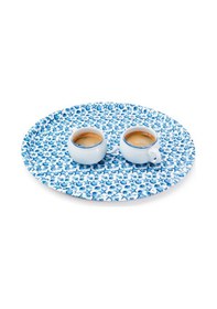 Resim Zuccii Home Marin Yuvarlak Tepsi - Mavi - 36 Cm Çok Renkli 