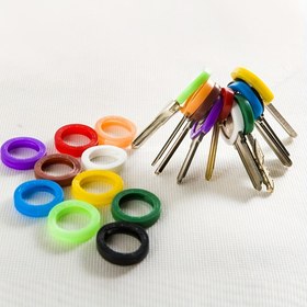 Resim 4/10 adet Silikon Anahtar Kapağı Etiketleri, Plastik Anahtar Tanımlama Halkaları, Toplamda 8 Renk 