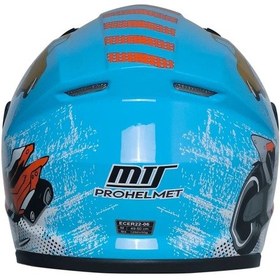 Resim Motoanl Motosiklet Mini Çocuk Full Face Ce Sertifikalı Kapalı Kask Mavi 