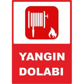 Resim ChicArt Design Studio Yangın Dolabı Pvc Plakalı Uyarı Levhası Dekota Dijital Uv Baskı Yapışkanlı 12.5X17.5 cm 