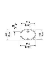 Resim Duravit Dune Tezgahaltı Lavabo 57 CM 0481570000 