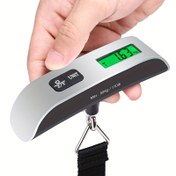 Resim 1 adet 110lb/50kg Hassas Dijital El Bagaj Tartısı - Arka Işığı LCD Ekranlı Kompakt Taşınabilir Seyahat Tartısı, Kolay Okunabilir Ağırlık, Otomatik Sıfırlama, Tara Fonksiyonu ve Pil ile Çalışan Tasarım, Piller Dahil - Seyahat Edenler ve Alışveriş Yapanlar İçin Olmazsa Olmaz 