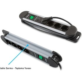 Resim S-Lınk Swapp SPGKS05 5 Soket Akım Korumalı Priz 1.5mt Kablo 900 Joule Gri Aşırı Yük Koruma 