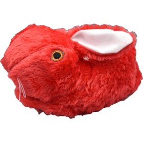 Resim Odesa Ayakkabı Market Kadın Hayvanlı Kışlık Kırmızı Panduf Tavşanlı Terlik 