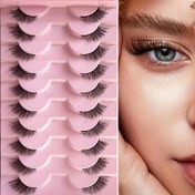 Resim 10 Çift Doğal Çapraz Stil Kirpik Uzatmaları ile Lash İpuçları, 0.07mm Kalınlık, Çoklu Uzunluklar (6-9mm, 10-12mm) - Başlangıç Dostu, Yeniden Kullanılabilir, Kabarık, Doğal Görünüm 