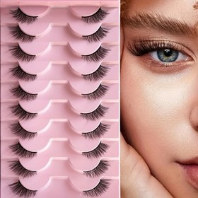Resim 10 Çift Doğal Çapraz Stil Kirpik Uzatmaları ile Lash İpuçları, 0.07mm Kalınlık, Çoklu Uzunluklar (6-9mm, 10-12mm) - Başlangıç Dostu, Yeniden Kullanılabilir, Kabarık, Doğal Görünüm 