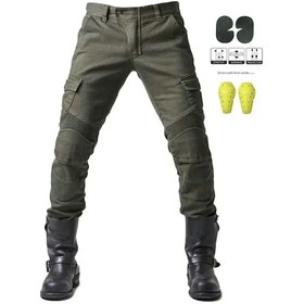 Resim Sıvı K1353 Motosiklet Rider Dört Mevsim Streç Denim Yarış Pantolon - Mavi, 3xl 