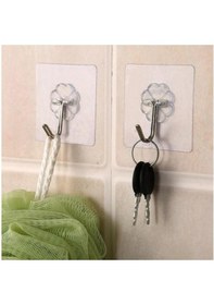 Resim Şeffaf Yapışkan Askı Duvar Banyo Mutfak Dolap Havlu Askısı 5 Adet 