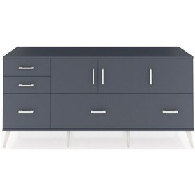 Resim Hyperion Konsol 2 Raflı 5 Çekmeceli 3 Kapaklı 176x44x83 Antrasit-antrasit Antrasit 