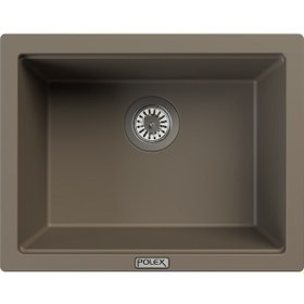 Resim Polex Cristalüx Granit Evye P-09 Toprak Tezgah Altı Ve Tezgah Üstü Kare Mutfak Evyesi 55.5x43.5 CM 