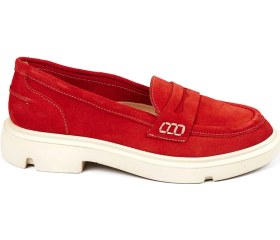 Resim Bestello Bağcıksız Poli Loafer 101-226505-01 Kadın Ayakkabı Kırmızı Suet 