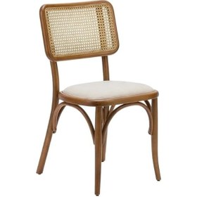 Resim Sofa Hazeranlı Ahşap İskandinav Sandalye Ceviz - Beyaz 