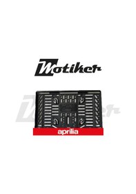 Resim Pleksi Plakalık Kırmızı Üstüne Beyaz Aprilla Yazılı Tasarımlı Motosiklet Plakalık Modeli 