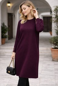 Resim Fresh&Moda Kadın Mevsimlik Petek Desen Uzun Büyük Beden Triko Kazak 