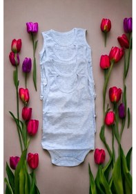 Resim Salar Ticaret Bebek Basic Ribana Bisiklet Yaka 4lü Atlet Body -beyaz Beyaz 