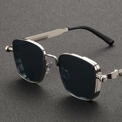 Resim Vintage Steampunk Kare Metal Çerçeve Moda Gözlükleri - Anti-Reflektif, Günlük Aktiviteler İçin İdeal, PC Lens, Dekoratif Gözlükler, Günlük Gözlükler | Retro Gelecekte Moda | Polikarbon Çerçeve 