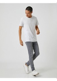 Resim 3SAM40025ND Koton Super Skınny Erkek Jean Pantolon GRİ Gri 
